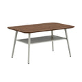 "Modern houten salontafel met onderplank"