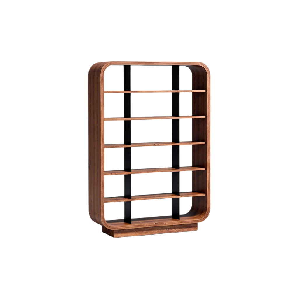 Moderne houten boekenplank met open vakken
